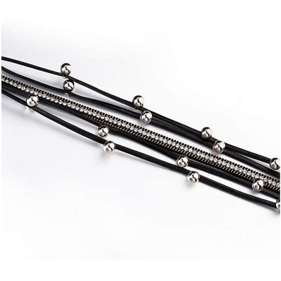 Leather Wrap Bracelets for Women Boho Leopard Multi-Layer Crystal Beads Cuff - Picture 3 of 6